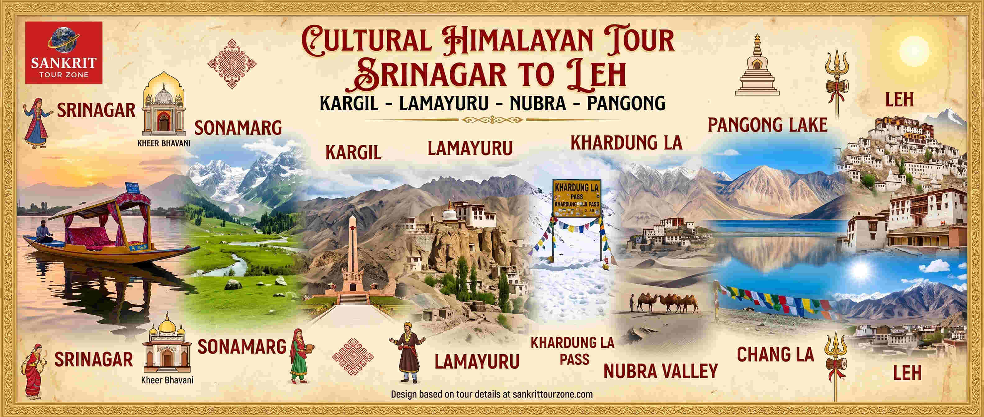 Srinagar Kargil Leh Nubra Pangong Cultural Himalayan Tour